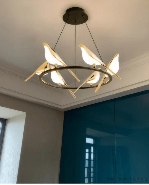 Art Gold Magpie Bird Chandelier