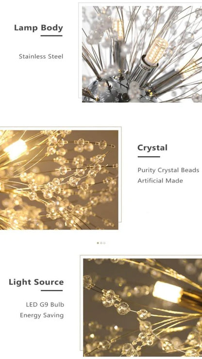 Dandelion Gold Crystal Chandelier