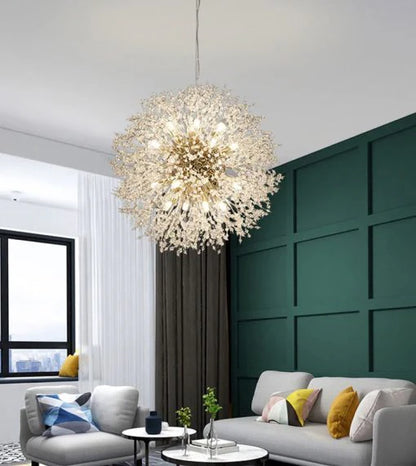 Dandelion Gold Crystal Chandelier