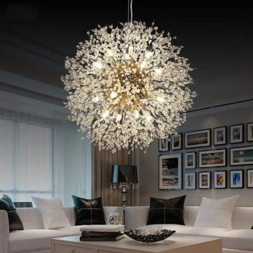 Dandelion Gold Crystal Chandelier