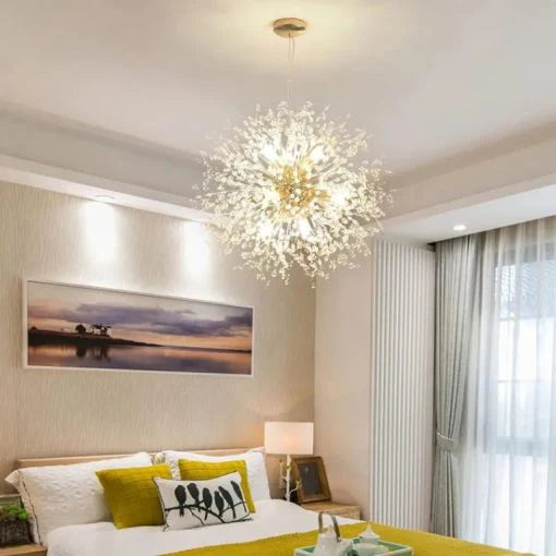 Dandelion Gold Crystal Chandelier