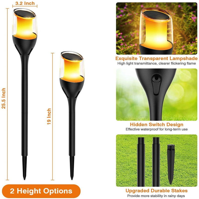Solar Flame Bollard Light