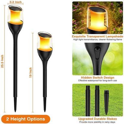 Solar Flame Bollard Light