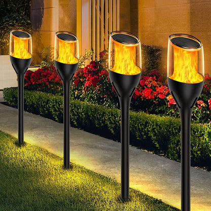 Solar Flame Bollard Light
