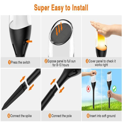 Solar Flame Bollard Light