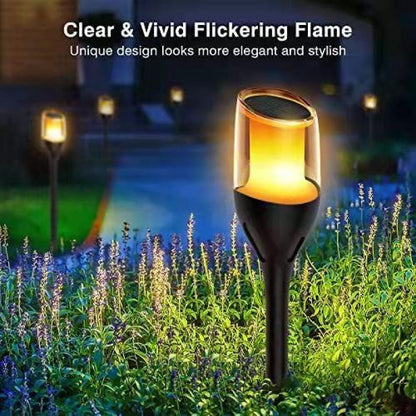 Solar Flame Bollard Light