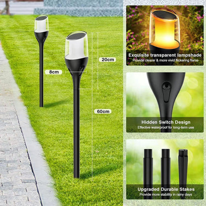 Solar Flame Bollard Light