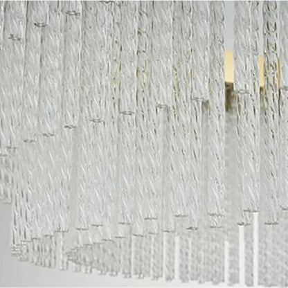 Modern Crytsal Strips Rectangular Chandelier