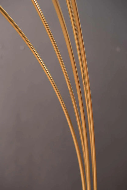 Modern Gold Arc Floor Lamp with 5 Adjustable Arms – Marble Base LED Standing Light