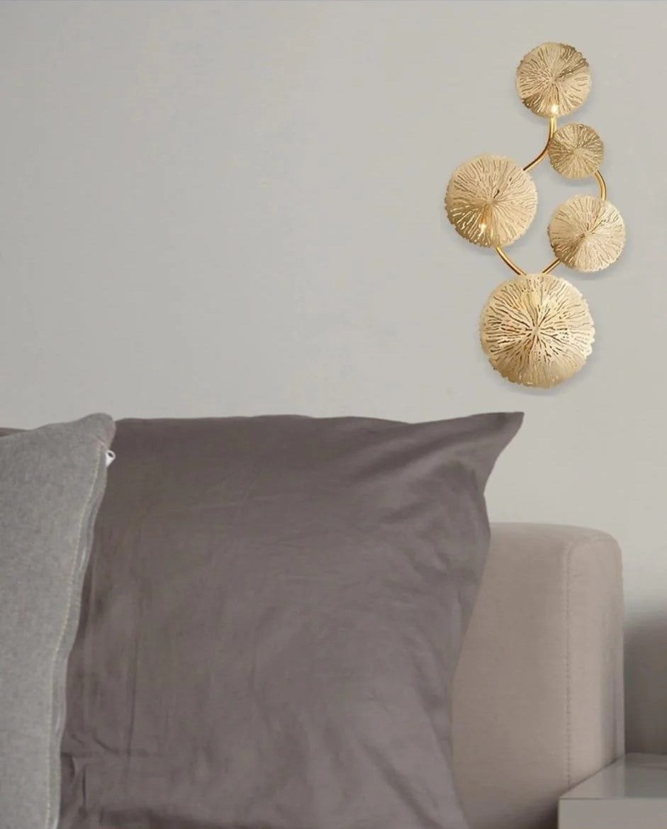 Artpad Lotus Leaf Gold Led Wall Lamp