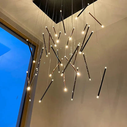 Modern Hanging Rods Lobby Chandelier ( 25 Lights)