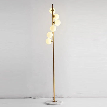 Modern Gold Floor Lamp with Globe Glass Shades