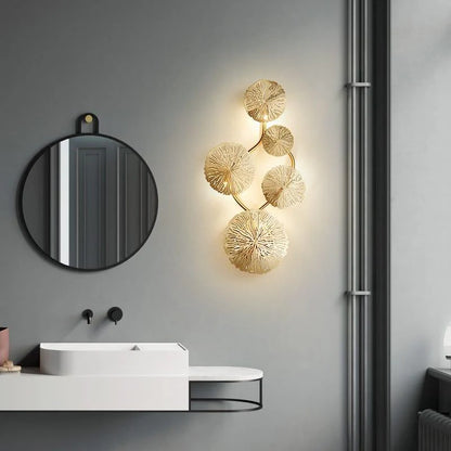 Artpad Lotus Leaf Gold Led Wall Lamp