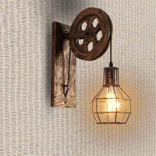 Loft Retro Wheel Arm Wall Light
