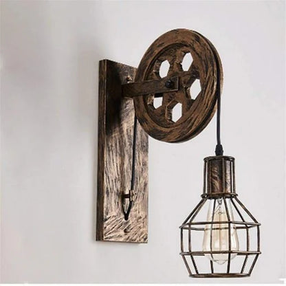 Loft Retro Wheel Arm Wall Light