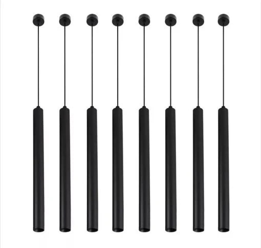 Modern Pendant Lights Long Tube Black