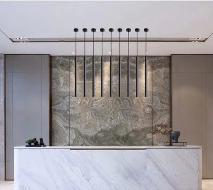 Modern Pendant Lights Long Tube Black