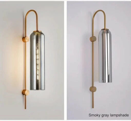 Modern Smoke Grey Glass Wall Light