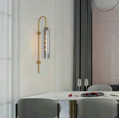 Modern Smoke Grey Glass Wall Light