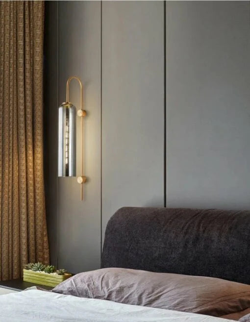 Modern Smoke Grey Glass Wall Light