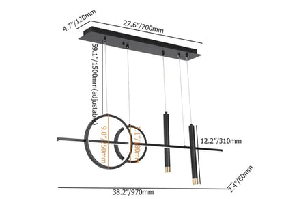 Modern Black Minimalist Chandelier