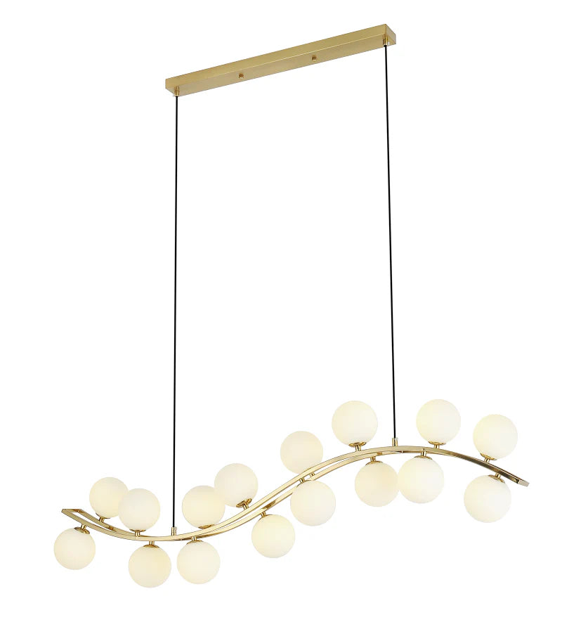3D Moon Linear Dining Gold Chandelier