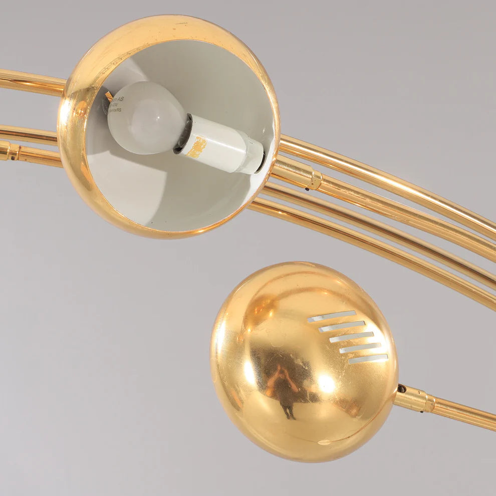 Modern Gold Arc Floor Lamp with 5 Adjustable Arms – Marble Base LED Standing Light